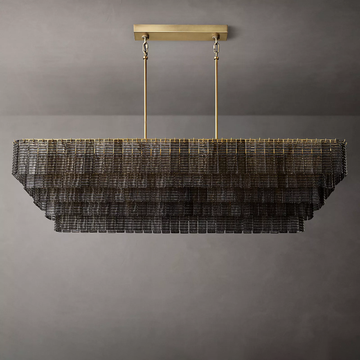 Sirene Glass Rectangular Chandelier 77"