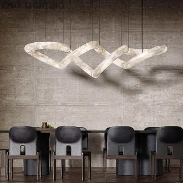Scarlett Designer Alabaster Pendant Light, Modern Luxury Inspired Chandelier