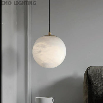 Hansa Alabaster Ball Pendant Light, Island Mini Pendant Light