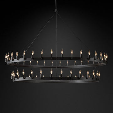 Camino Vintage Candelabra 2-Tier Round Chandelier 73''D