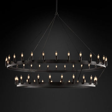 Camino Vintage Candelabra 2-Tier Round Chandelier 63''D