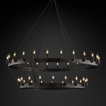 Camino Vintage Candelabra 2-Tier Round Chandelier 50''D