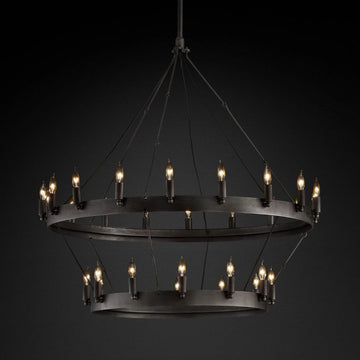 Camino Vintage Candelabra 2-Tier Round Chandelier 38''D