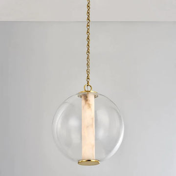 Alabaster Glass Globe Pendant Light