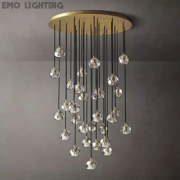 Boule Crystal Round Cluster Chandelier 40"