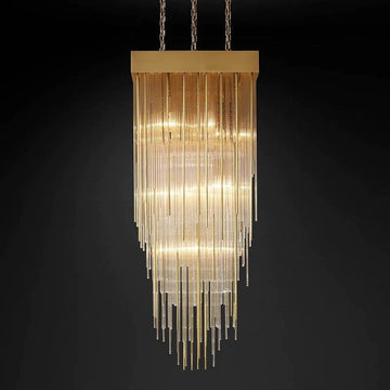 Cascade Crystal Square Chandelier 21"