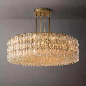 Chiara Clear Glass Round Dining Room Chandelier 62"