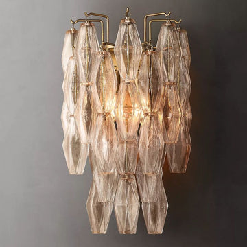 Chiara Clear Glass Short Bedroom Wall Sconce