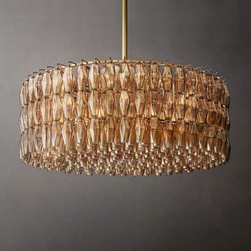 Chiara Smoke Glass Round Chandelier 47" For Living Room