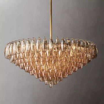 Chiara Smoke Glass Tiered Round Chandelier 47" For Living Room