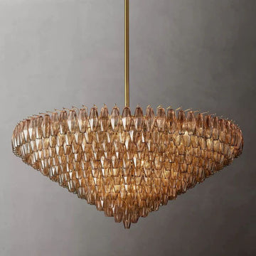 Chiara Smoke Glass Tiered Round Chandelier 62" For Living Room