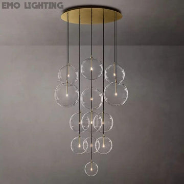 Glass Globe Cluster Chandelier 44''