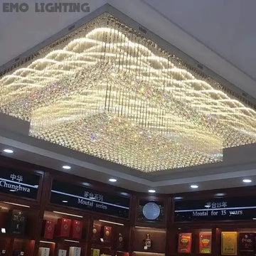 Modern Extra 2/3 Tiered Flush Mount Crystal Chandelier for Large Area