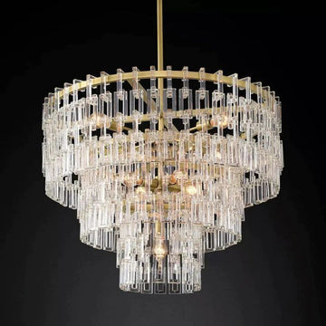 Marigan Crystal 3-Tier Round Chandelier 36"