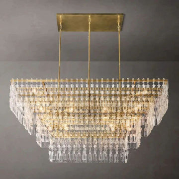 Marigan Crystal 4-Tier Rectangle Chandelier 72"