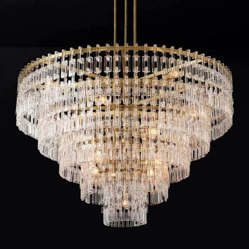 Marigan Crystal 5-Tier Round Chandelier 60"