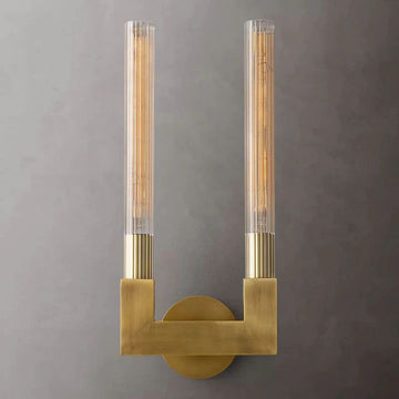 Cannel Glass Double Wall Sconce