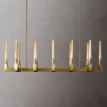 Cannel Glass Linear Chandelier 55"