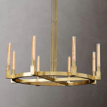 Cannel Glass Round Chandelier 48"