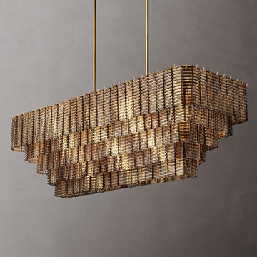 Sirene Smoke Glass Rectangle Chandelier 59"