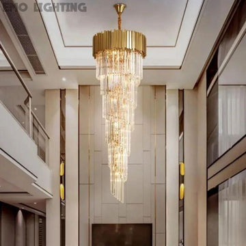 Rhea Golden Modern Crystal Chandelier - thebelacan