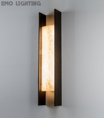 Gabriel Modern Natural Stone Indoor Alabaster Linear Wall Sconce