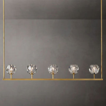 Boule Glass Linear Chandelier 48"
