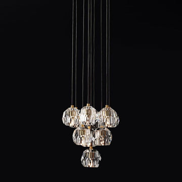 Boule Glass Round Cluster Chandelier 14"