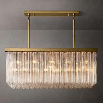 Cielo Glass Rectangular Chandelier 54”