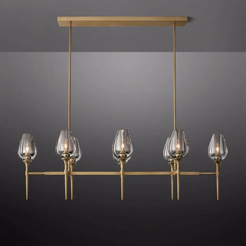 Tulip Crystal Linear Chandelier 52''