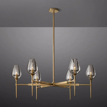 Tulip Crystal Round Chandelier 42''