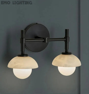 Alabaster Shade Greenwich Double Wall Sconce
