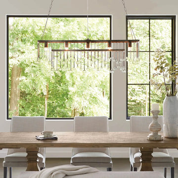 Crystal Ball Aubrey Rectangular Chandelier 47'' 60''