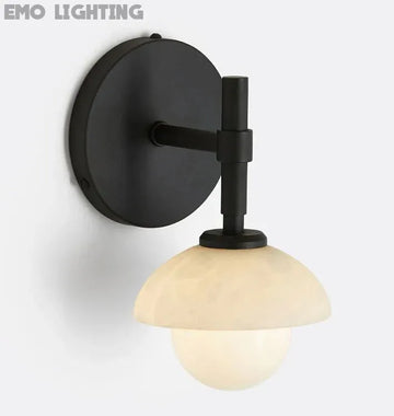 Alabaster Shade Greenwich Single Wall Sconce