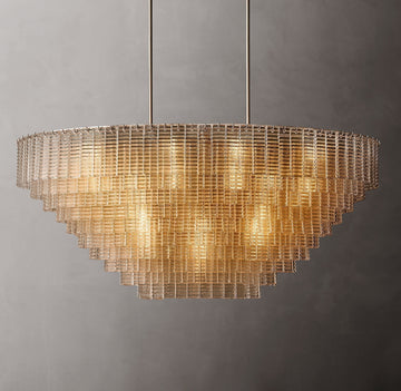 Sirene Glass OVAL Chandelier 65"
