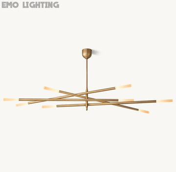 ROUSSEAU 8-LIGHT MOBILE ETCHED ROD CHANDELIER