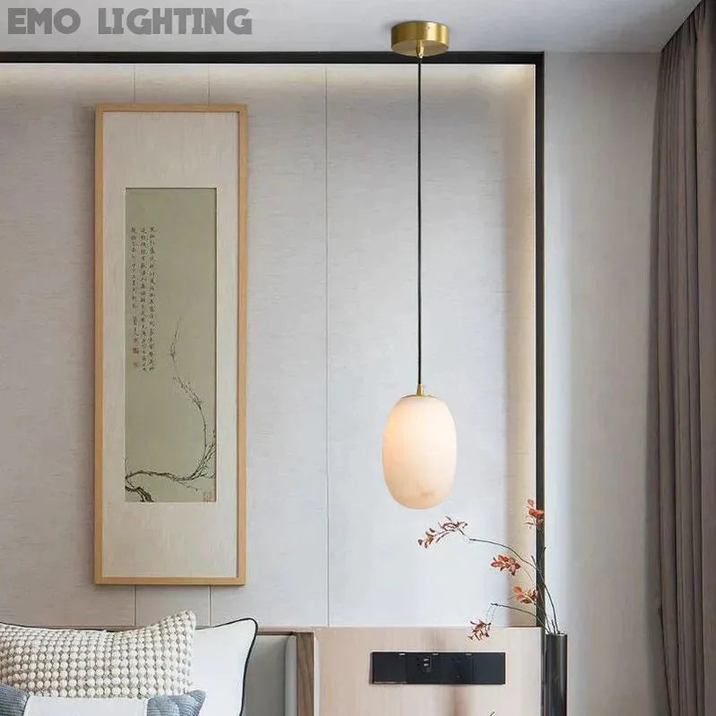 Modern Real Alabaster Pendant Lighting Beside Bed,  Dining Table Pendant
