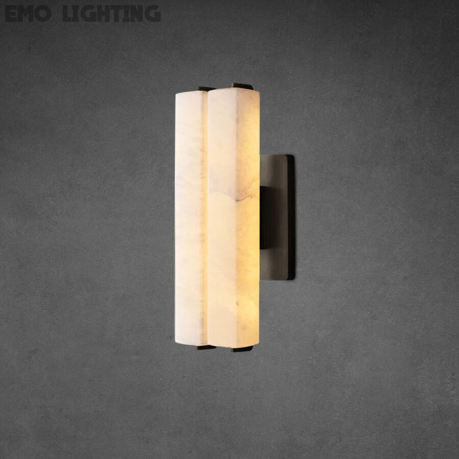 Auduben Alabaster Double Sconce