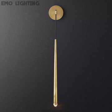 Aquitain Tapered Tubular Solid Brass Wall Sconce 38" H