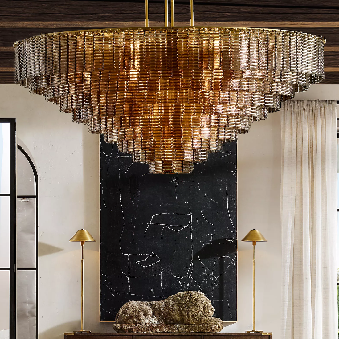 Sirene Glass Round Chandelier 65"