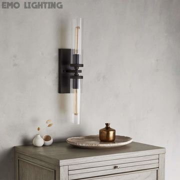 Andreas Glass Modern Wall Lamp 2 Light