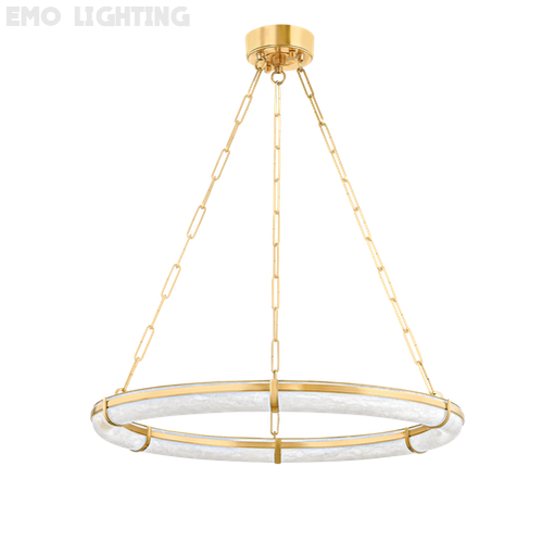 Natalie Modern Round Indoor Alabaster Chandelier