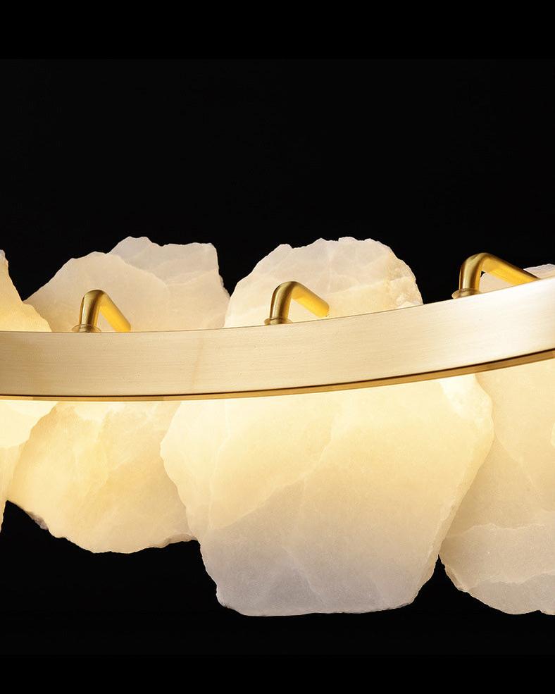 Tiered Circular Alabaster Chandelier
