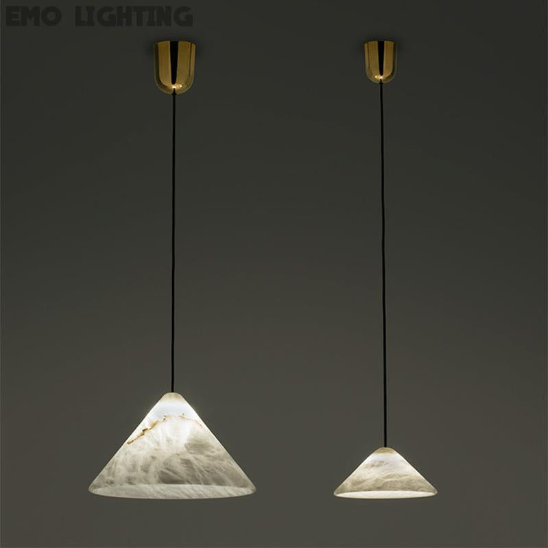 Magnolia Modern Alabaster Lamp, Modern Kitchen Island Pendant Light