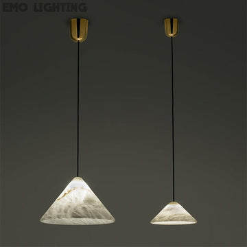 Magnolia Modern Alabaster Lamp, Modern Kitchen Island Pendant Light