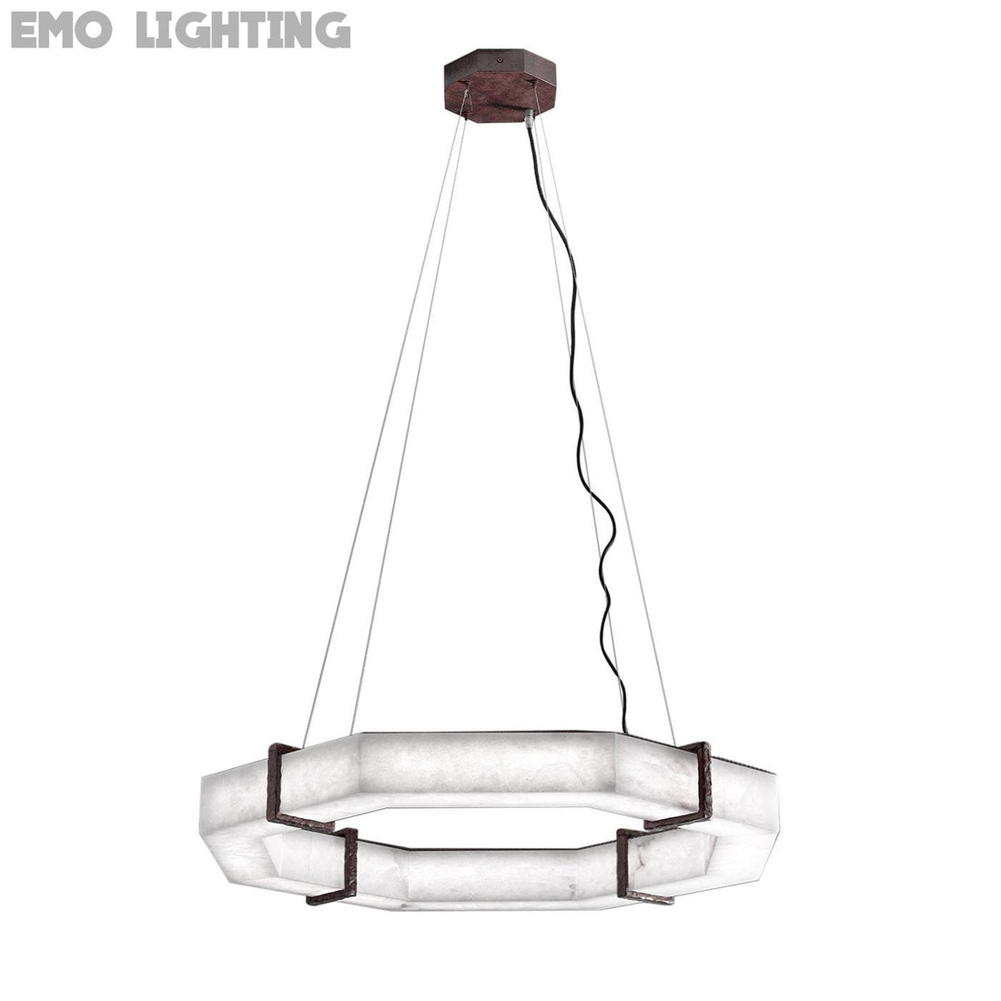 Celine Retro Alabaster Living Room Chandelier, Round Lamp Lighting