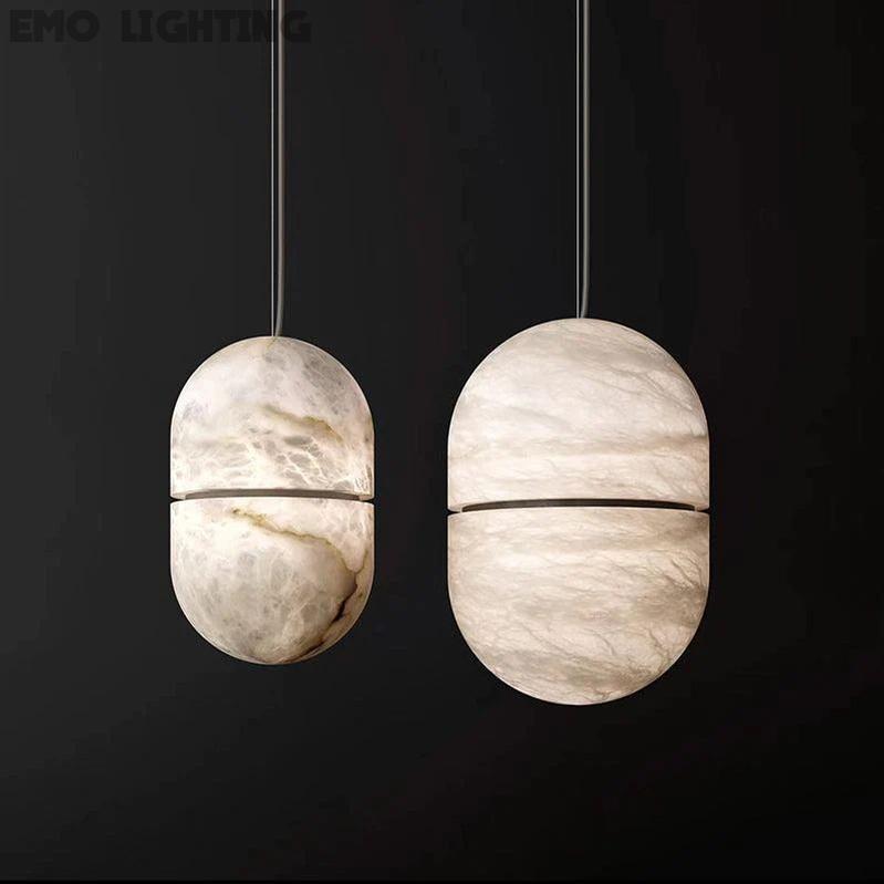Jett Alabaster Oval Pendant Light, Living Room Pendant Lamp