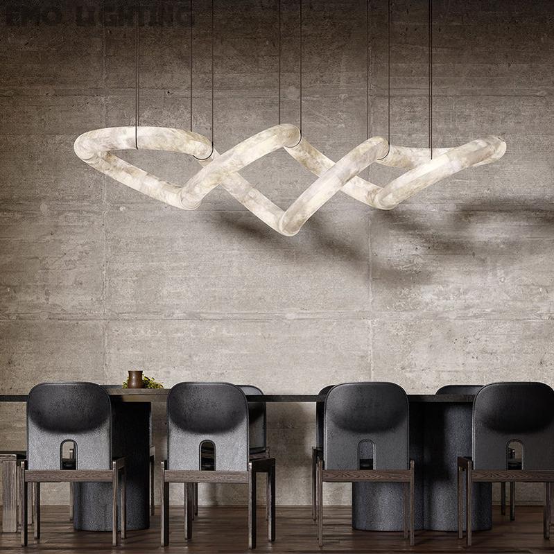 Scarlett Designer Alabaster Pendant Light, Modern Luxury Inspired Chandelier