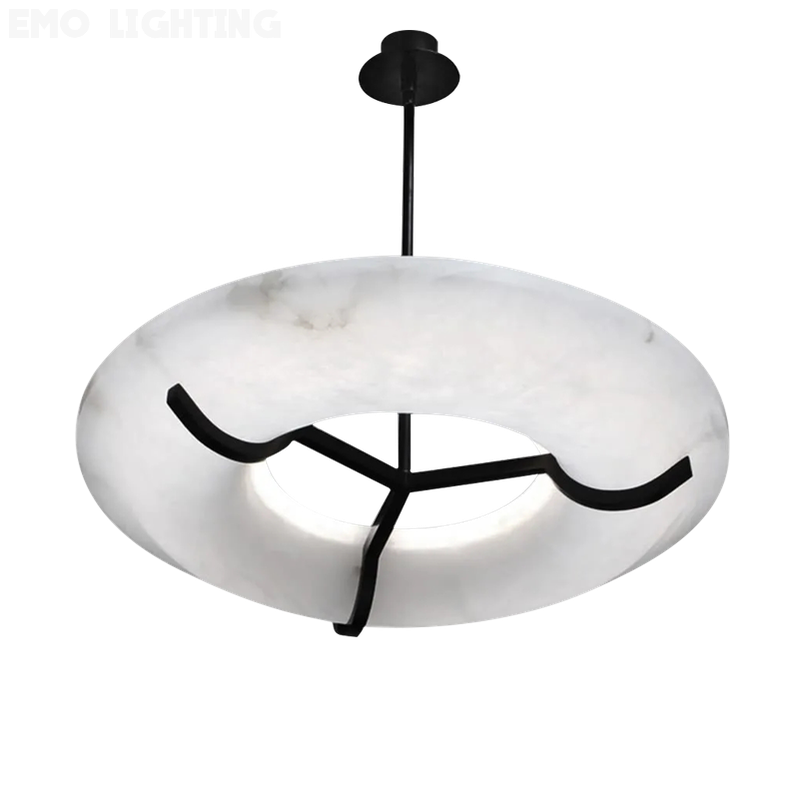 Round Alabaster Dining Room Chandelier, Modern Lamp