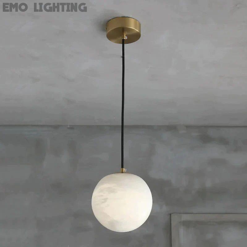 Alabaster Sphere Pendant Light, Modern Pendant Light
